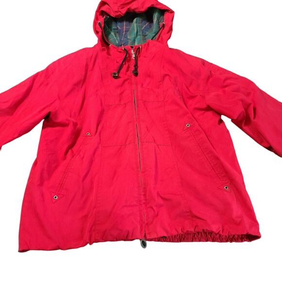 MULBERRY STREET Womens Jacket Red Size Small Polyester Blend Hood Zipper Pockets - Picture 1 of 12
